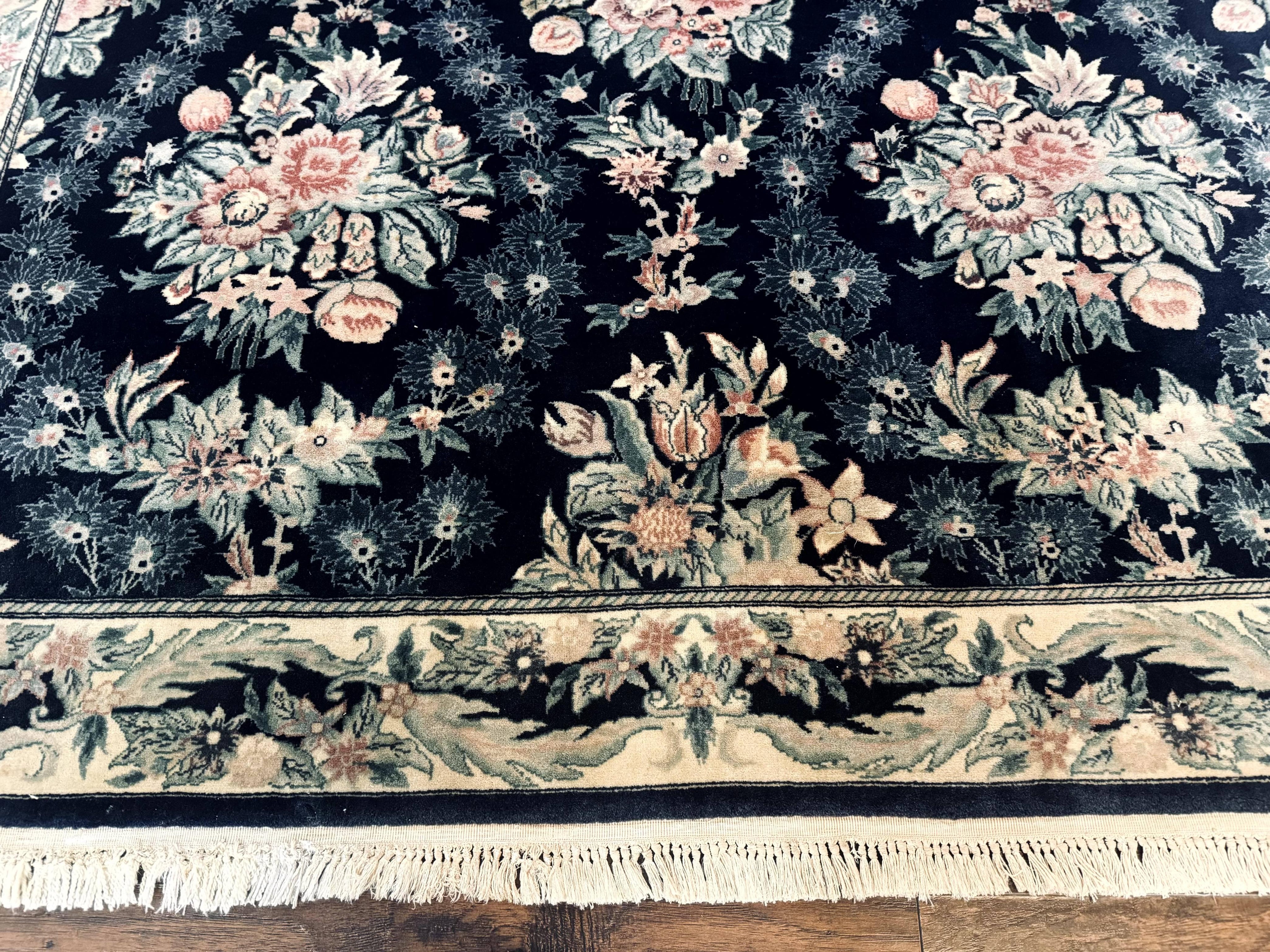 Sino Persian Rug 6x9, Navy Blue, Floral