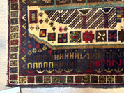 Balouch Rug 3x5, Afghan Carpet, City Pictorial