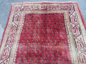 3'7"X 10' Antique Handmade India Oriental Paisley Wool Runner Rug Vegy # 31