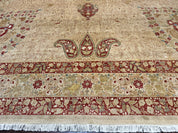 Palace Size Pak Persian Rug 13x17, Haji Jalili Design, Beige and Rust, Wool Hand Knotted, Fine 260 KPSI