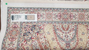 Persian Design Silk Accent Rug, Dome Medallion, Allover Pattern Oriental Carpet, Small Silk Rug, Cream, Ivory, Bamboo Silk, 2' 8" x 4' 1"