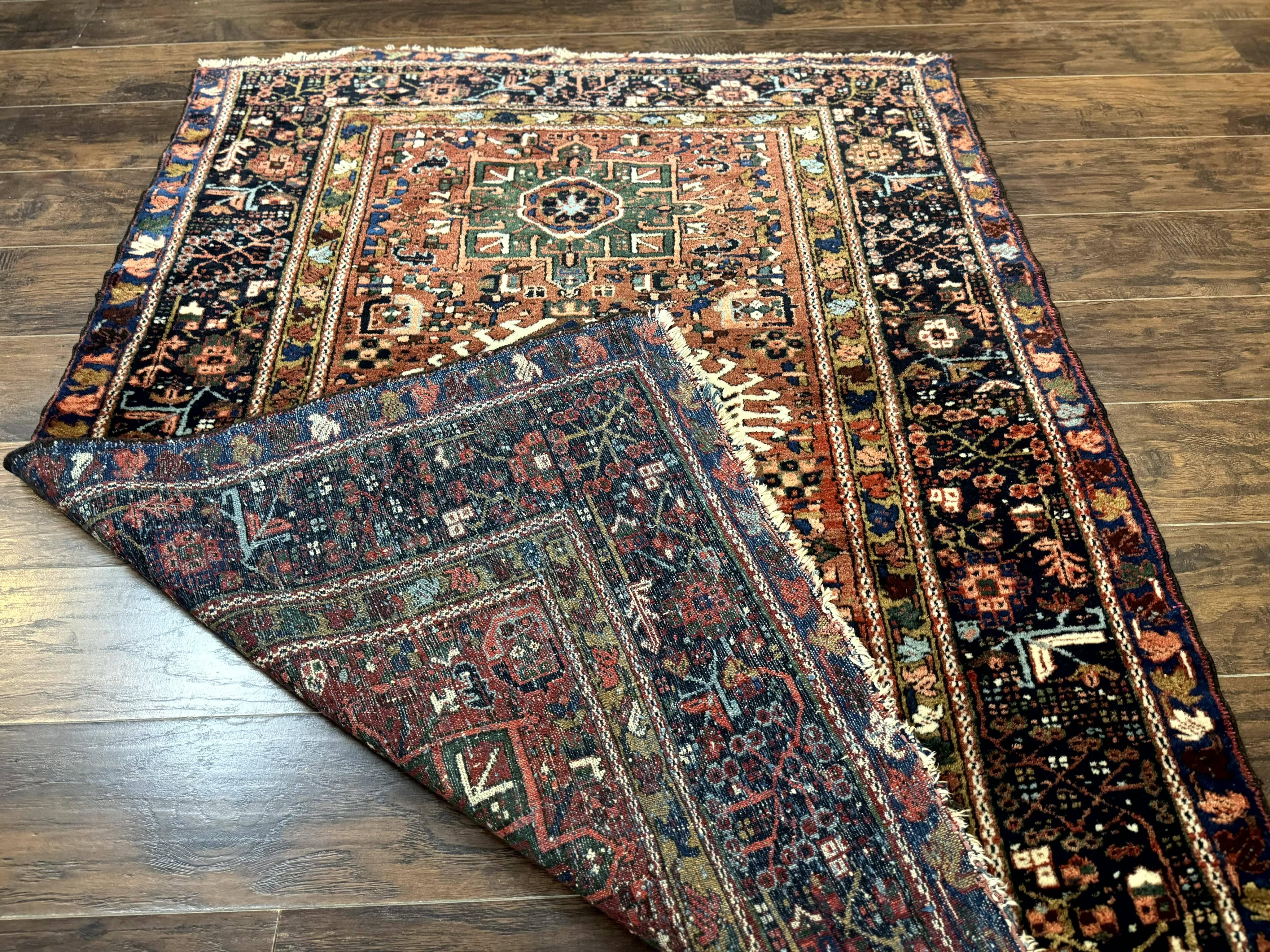 Antique Persian Karajeh Heriz Rug 5x6
