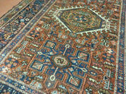 Persian Karajeh Rug 5x6, Antique Geometric Medallion Carpet