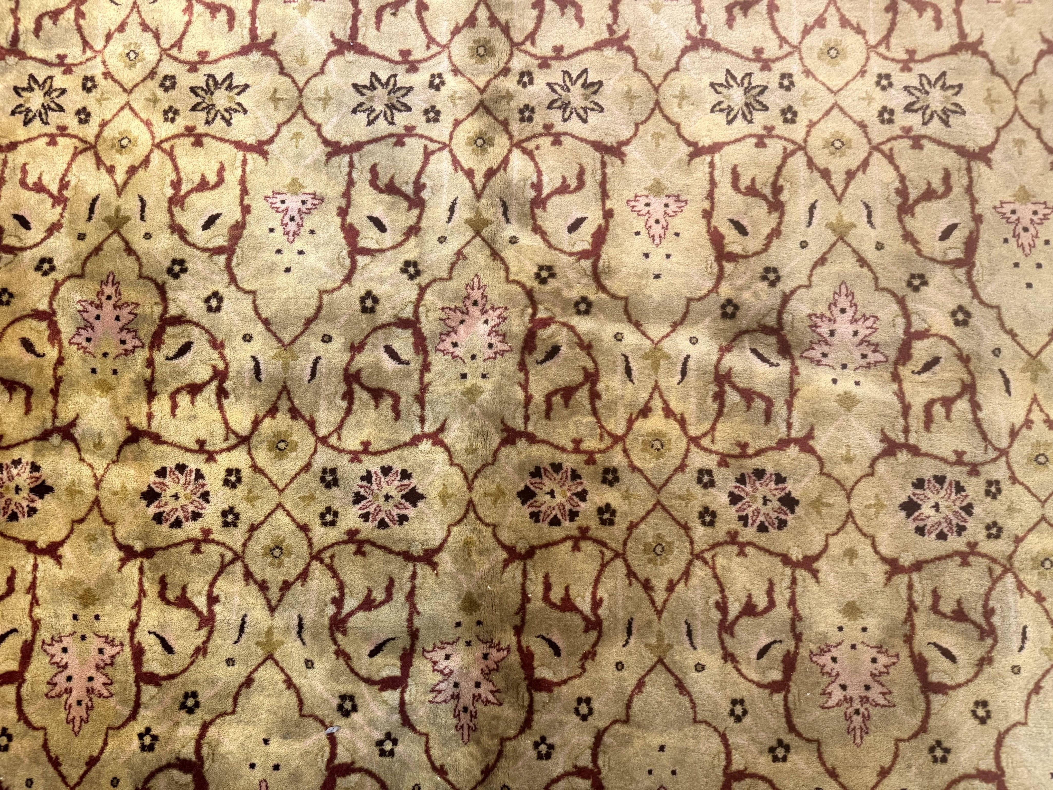 Pak Persian Rug 8x10, Allover Pattern, Gold-Tan, Fine 200 KPSI