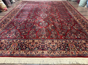 Karastan Rug 10x14, Red Sarouk #785, Wool Original 700 Series