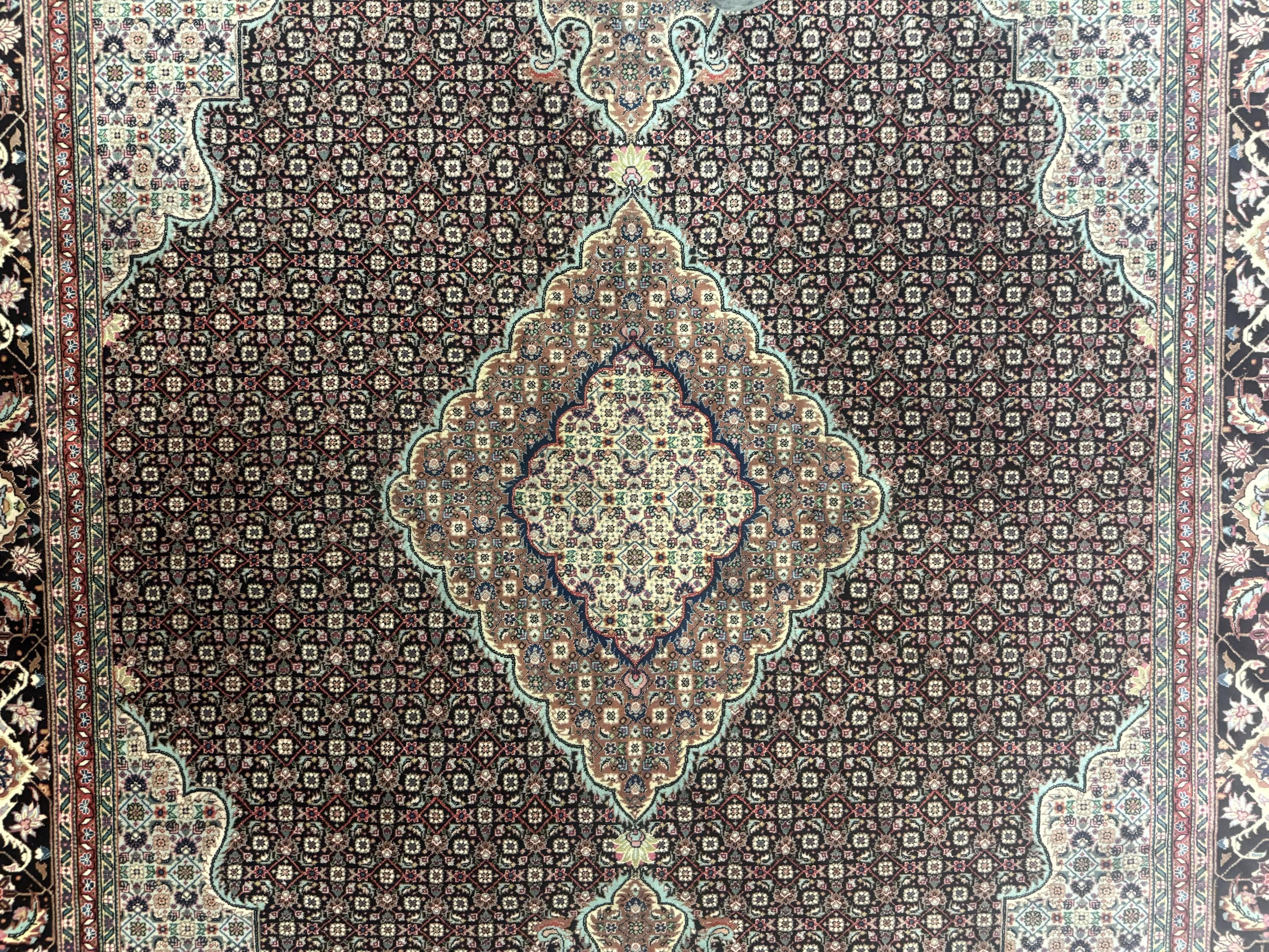 Sino Persian Rug 6x9, Herati Very Fine 400 KPSI, Black