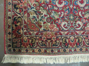 Persian Sarouk Rug 4.6 x 5, Red, Semi Antique, Floral