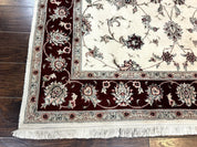 Ivory and Burgundy Pak Persian Rug 6x9