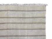 5x8 Turkish Kilim Rug, Flatweave Carpet, Striped Blanket, Southwestern Design, New, Gray, Wool, High Quality, Hand-Knotted
