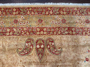 Palace Size Pak Persian Rug 13x17, Haji Jalili Design, Beige and Rust, Wool Hand Knotted, Fine 260 KPSI