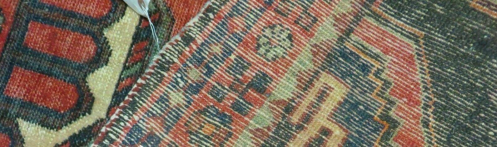 4' X 8' Antique Handmade India Geometric Oriental Tribal Wool Rug Red # 603