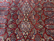 Karastan Rug 10x14, Red Sarouk #785, Wool Original 700 Series