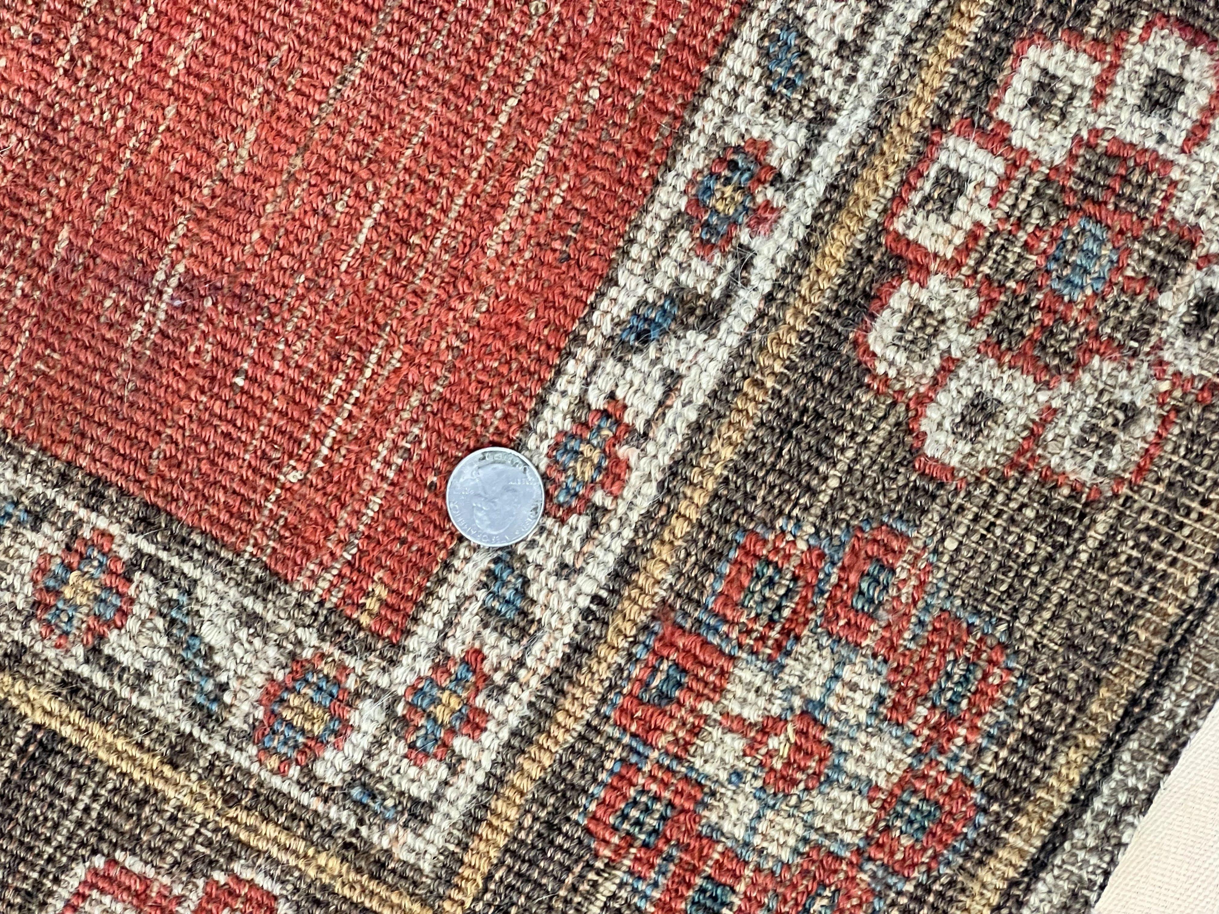 Antique Persian Bidjar Rug 4x8, Triple Medallions, Handmade Oriental Carpet, 1920s Rug, Wool Rug, Red