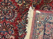 Large Persian Sarouk Rug 10x17, Palace Size Antique Persian Carpet, Red, Floral Allover, Traditional Persian Rug, Oversize Handmade Wool Rug