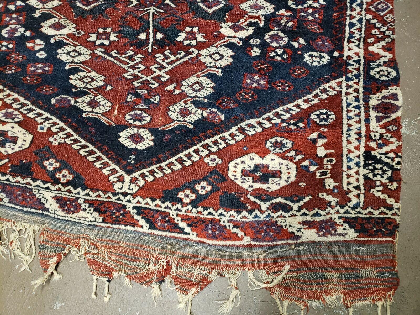 4' X 4' 4" Antique Handmade Turkish Oriental Bergema Wool Veg Dyes Tribal Collectible Rug