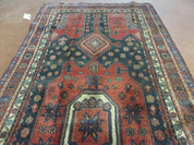 4' X 9' Antique Handmade Turkish Tribal Oriental Geometric Wool Rug # 605