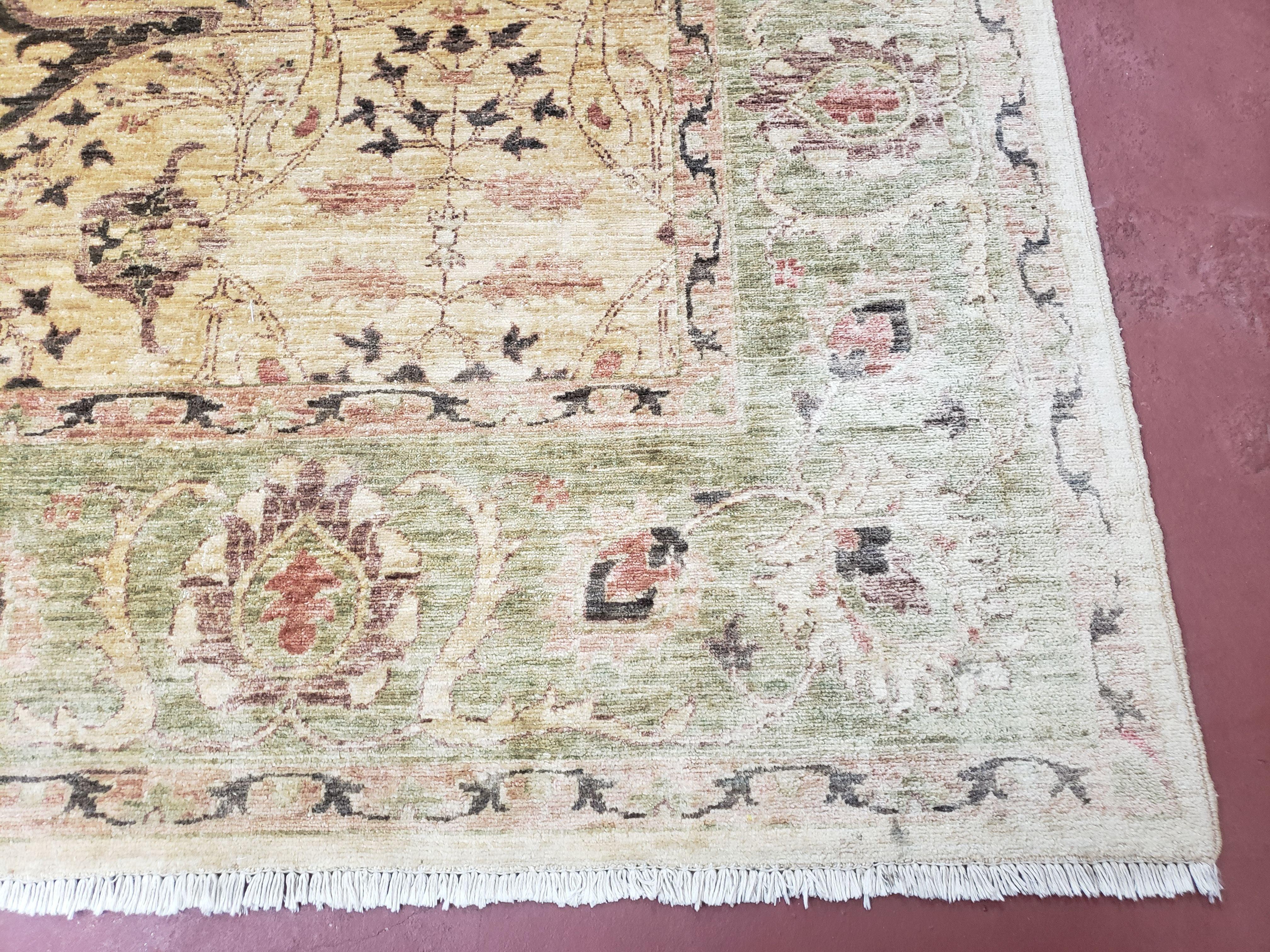 Pakistani Peshawar Rug 8x10, Farmhouse Rug, Oushak Carpet, Wool