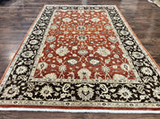 Pakistani Oriental Rug 6x9, Red, Floral Allover, Handmade Wool Rug, Peshawar Chobi Rug, Pak Persian Carpet 6 x 9