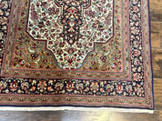 Persian Qum Rug 3.6 x 5, Kork Wool, Very Finely Hand Knotted 325 KPSI, Rare, Semi Antique
