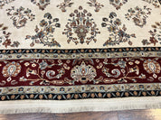 Karastan Rug 8.6 x 11.6, English Manor #2103, Ivory Floral Sarouk, Wool Karastan Carpet, Large Karastan Area Rug, Traditional Karastan Rug