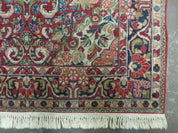 Persian Sarouk Rug 4.6 x 5, Red, Semi Antique, Floral