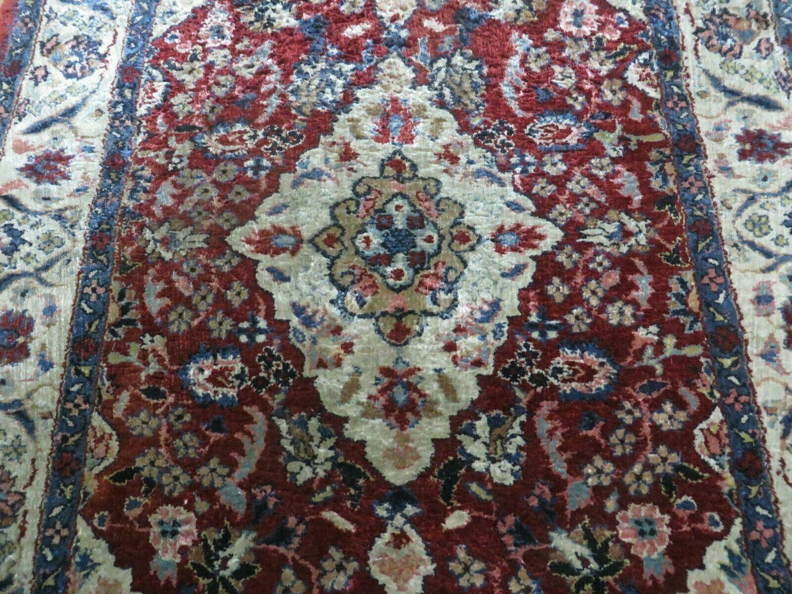 2' X 3' Handmade Chinese Floral Oriental Silk Rug Carpet Nice Red