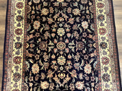 Sino Persian Rug 4x6, Navy Blue and Cream, Floral Allover Oriental Carpet