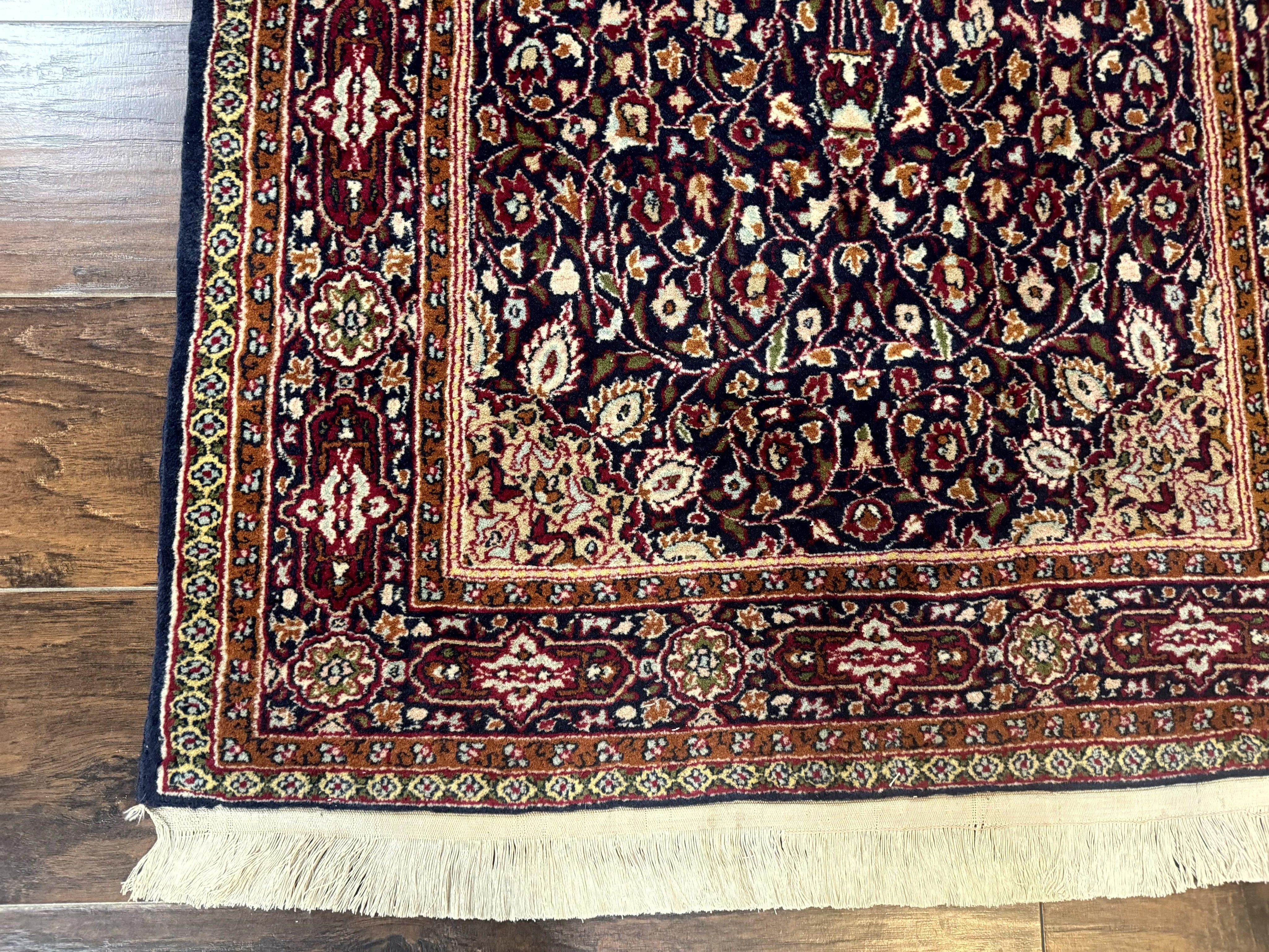 Indo Kashmiri Rug 3x5, Navy Blue, Very Fine 400 KPSI, Pair A