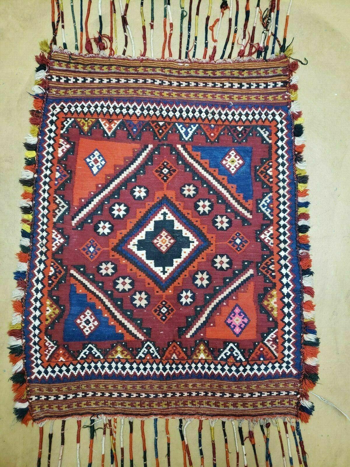 3' X 4' Antique Handmade Turkish Wool Kilim Rug Decorative Seat Cover
