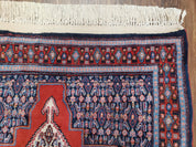 4x6 Western Kurdistan Kurdish Carpet Senneh Wool Area Rug Veg Dyes Red Blue Nice