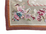 9x13 Needlepoint Carpet, French Design Rug, Hand-Knotted, Brand New Needlepoint Rug 9 x 13, English French European Style, Beige Floral