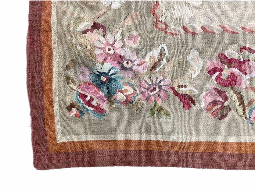 9x13 Needlepoint Carpet, French Design Rug, Hand-Knotted, Brand New Needlepoint Rug 9 x 13, English French European Style, Beige Floral