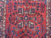 Small Red Persian Sarouk Rug 2.7 x 4.9, Floral, Antique