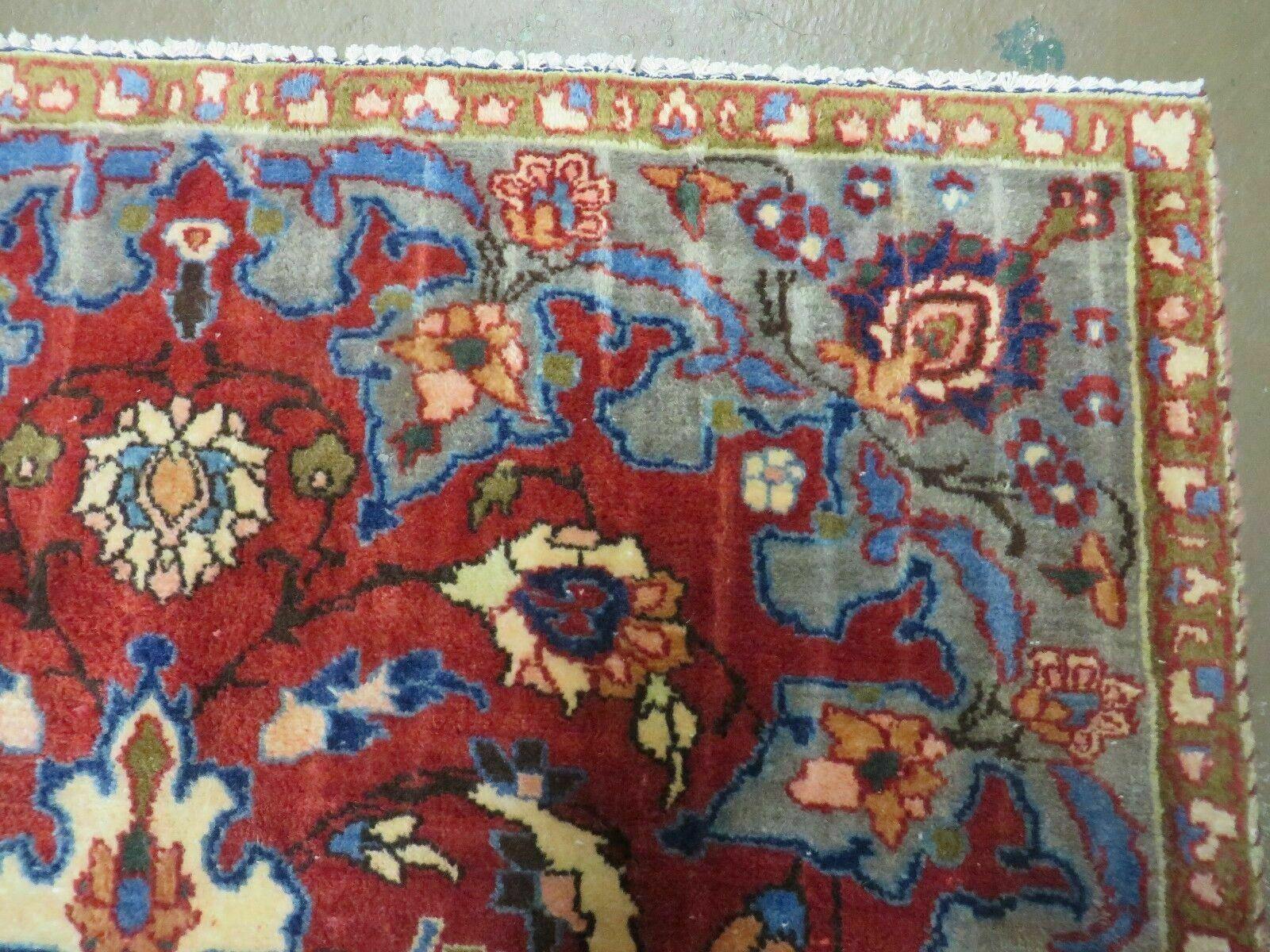 4' X 6' Antique Handmade India Floral Oriental Wool Rug Vegetable Dyes #120