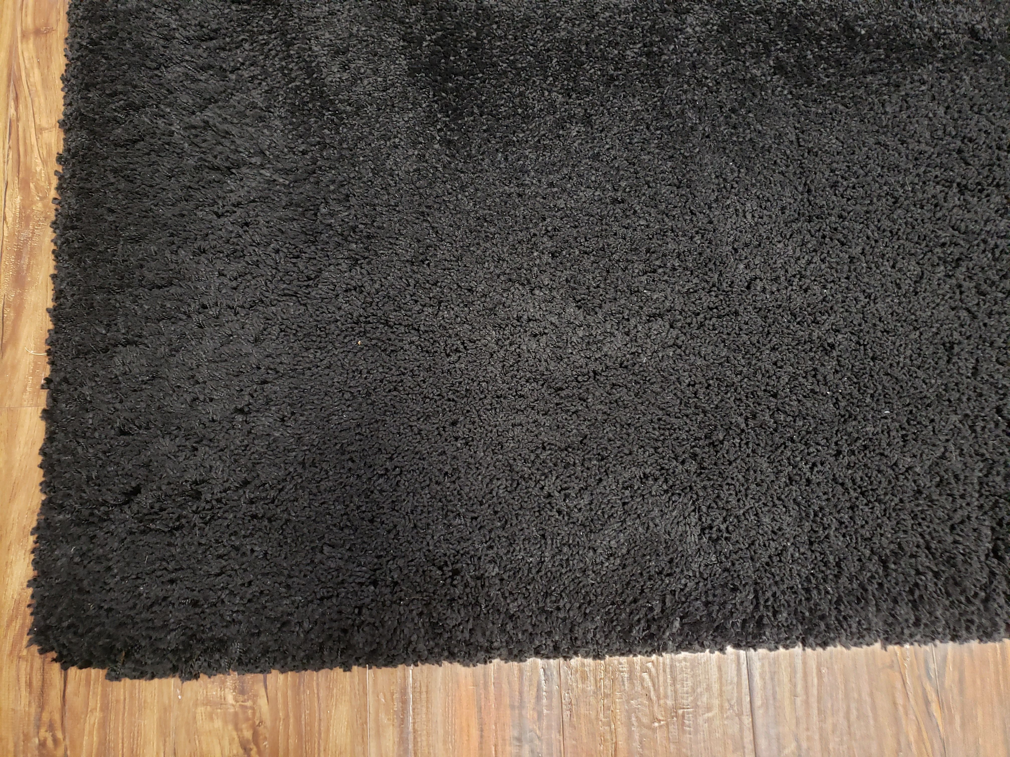 Black Shag Rug 8x10, Savafieh Milan Fluffy Black Carpet, Room Sized Shag Rug, Modern Contemporary Rug, Soft Living Room Rug, Bedroom Rug