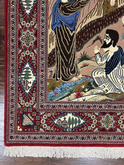 Persian Kashan Pictorial Rug 3x5 - Jesus on Cross