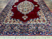 Karastan Rug 8.8 x 12 - Red Floral Kirman - Wool Pile Carpet