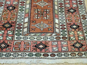 4' X 7' Antique Handmade Turkish Melas Oushak Wool Rug