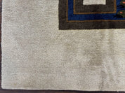 South American Rug 6x7, Unique Native American Design, Ivory, Ecuador Rug, Handmade Wool