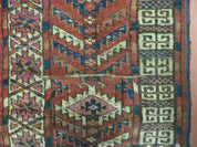 Antique Turkoman Ensi Wool Rug 4x5