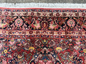 Large Antique Persian Sarouk Rug 11x18, Red, Floral Allover, Palace Size Wool Handmade Carpet