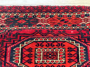 Antique Turkoman Salor Rug, Turkoman Textile, Fine 400 KPSI, Red, Persian Tribal Rug