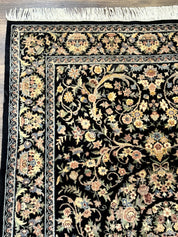 Sino Persian Rug 4x6, Very Fine 260 KPSI, Floral Medallion, Hand Knotted Wool Carpet