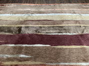 Modern Tibetan Rug 8x11 Nepali Carpet, Shiny Velvely Soft Wool and Silk, Contemporary Hand Knotted Rug, Striped Design, Wool Area Rug 8 x 11