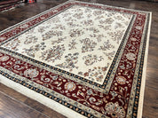 Karastan Rug 8.6 x 11.6, English Manor #2103, Ivory Floral Sarouk, Wool Karastan Carpet, Large Karastan Area Rug, Traditional Karastan Rug