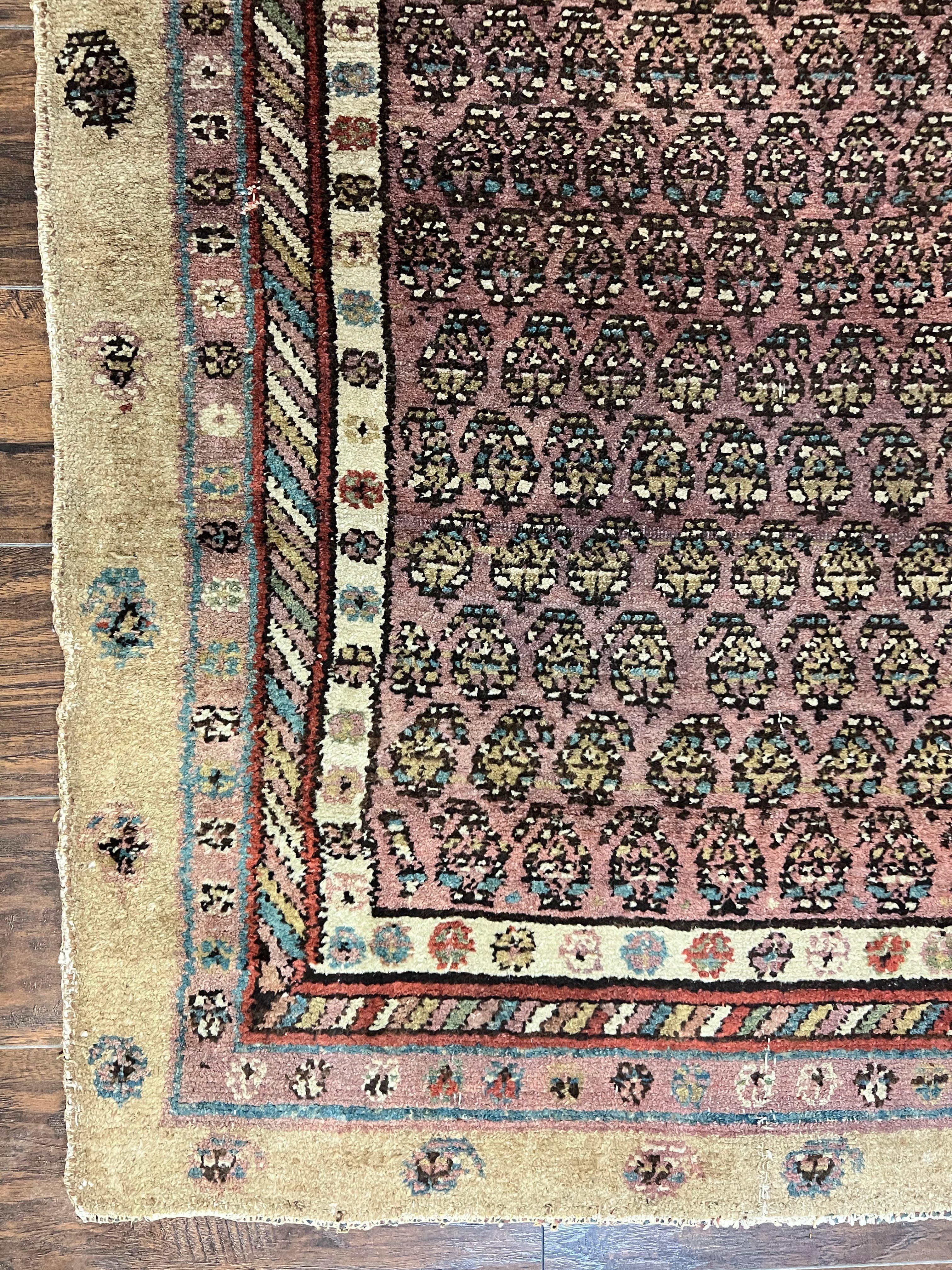 Antique Persian Sarab Runner Rug 3x11, Wool Camel Hair, Tribal Carpet for Hallway 3 x 11, Antique 1920s Rug, Handmade