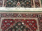 Green Indo Persian Bidjar Runner Rug 3x10, Green and Red