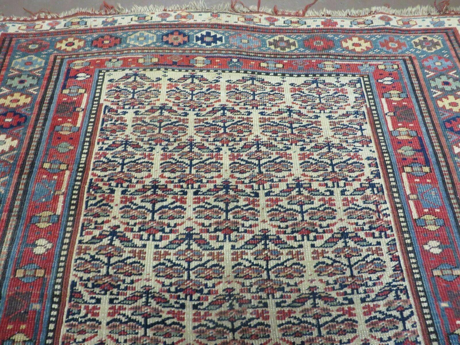 5' X 9' Antique Handmade Caucasian Kuba Wool Rug Veg Dye Runner Nice