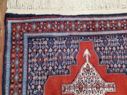 4x6 Western Kurdistan Kurdish Carpet Senneh Wool Area Rug Veg Dyes Red Blue Nice