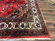 Palace Size Persian Rug 11x18, Red, Bibikabad Rug, Handmade Large Wool Carpet, Persian Hamadan Rug, Dargazin Rug